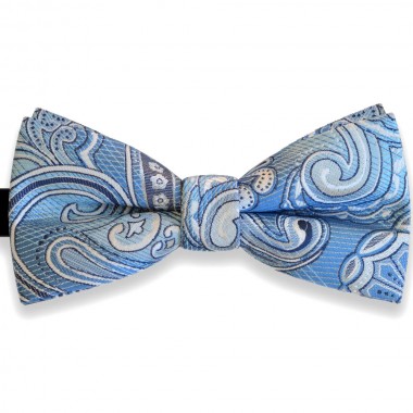  Papion bleu, elegant, clasic, model alb argintiu, nuante de albastru Luxury Line
